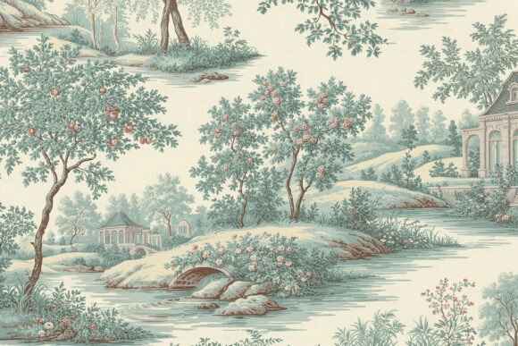 Download Vintage Terracotta Toile De Jouy Design - Premium Resources